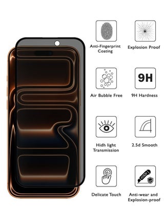 طقم حماية 2+1 لهاتف Apple iPhone 17 Pro Max، يتضمن واقي عدسة معدني [تغطية كاملة، أزرق] + واقي شاشة للخصوصية [صلابة 9H، زاوية حجب الشاشة 28 درجة، مقاوم للخدش] + واقي شاشة عالي الوضوح [نفاذية عالية للضوء، لمسة حساسة، مقاوم للكسر، زوايا مستديرة]. - view 5
